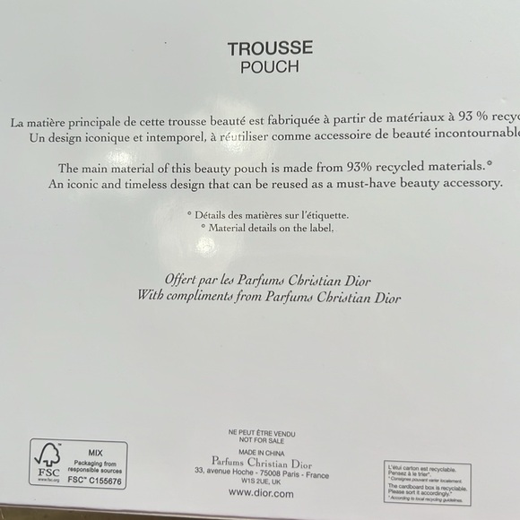 BN Christian Dior make up pouch, comes with box - Picture 4 of 5